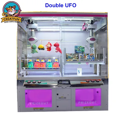 2019 Newest Coin Operated 2 Players Double UFO Claw Game Prize Vending Machine with 100 Ways to Play