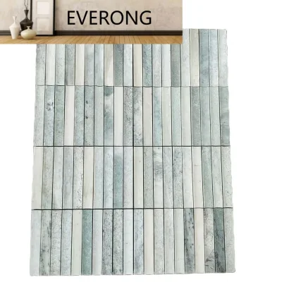 Natural Light Green Marble Stone Invert Fluted Wall Panel Groove Flute Green Marble Tile Customized Sizes