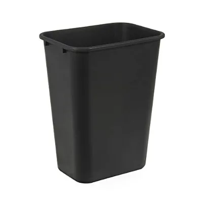 Basics - Rectangular Commercial  Wastebasket, 10 Gallons (Pack of 1), Black (Previously Commercial Brand)