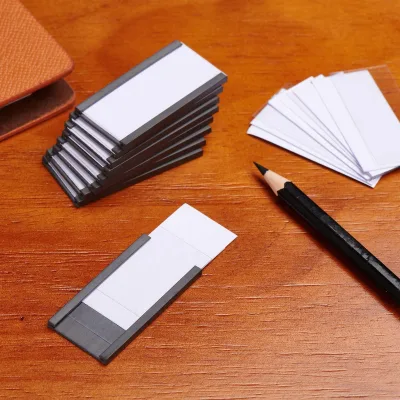 Manufacturer-direct Supply Permanent Magnetic Label Clips Built-in Rubber Magnet Composite Data Card Holders Transparent Plastic