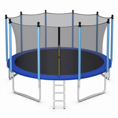 8 10 12 14 15 16FT Trampoline with Ladder, Thickness Steel Pipes Outdoor Large Recreational Trampoline with Net for Kids Adults