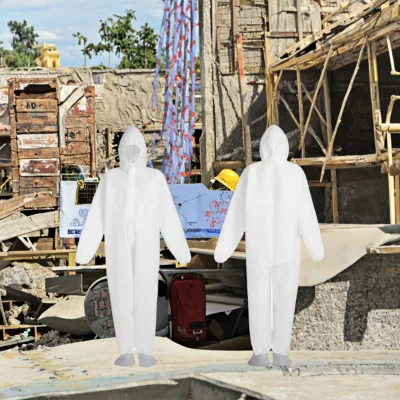 Coverall SMS SF Disposable Safety Protecting Clothes Waterproof for Non Dust Workshop