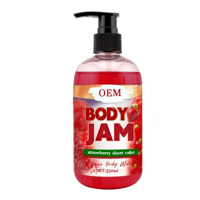 Factory Wholesale Organic Body Wash Strawberry Jam Pretty Be Exfoliating Body Wash Smooth Hydrating Women and Men's Body Wash