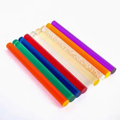Custom Color Acrylic Glass Block Translucent Cut Colored Round Acrylic Rod Light Guide PMMA Cylinder for Display Stand