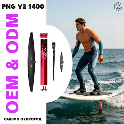 PNG V2 1400 Carbon Hydrofoil Kit with Red Aluminum Mast SUP Foil Downwind Wake Foil Wing Equipment