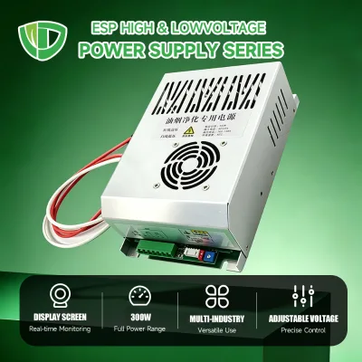 Safety Protected High Voltage DC Power Supply 200W Collector Output for Ducted Fan Linked Air Filtration Device