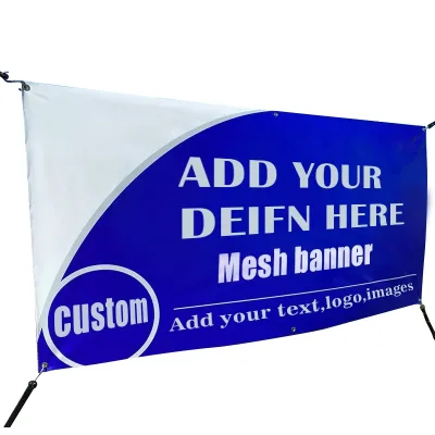 Fence Banner/mesh Fabric Banner Pvc Mesh Banner/mesh Printing Full Sticker Vinyl CMYK Custom Size Eco-solvent Ink Flag 3 Days