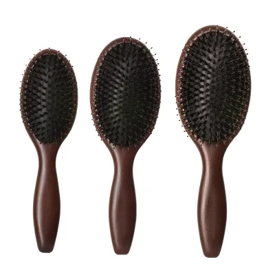 Private Label Top Grade Wooden Paddle Hair Extensions Brush with Boar& Nylon Bristle