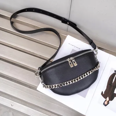 Women's High-Grade First-Grade Cowhide Saddle Bag Oblique Soft Leather Small Bag for Summer All-Weather Straddle Chest Bag