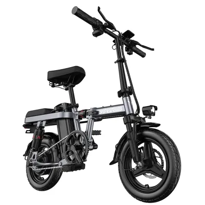 Hot Sale 48V 500W Folding Electric Bicycles Men 14 Inch Electric Bike Explosion-Proof Tube Battery Rear Hub Motor Aluminum Frame