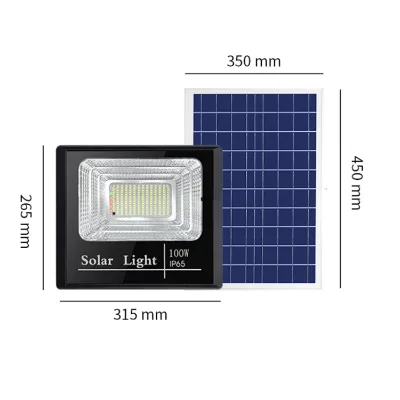 150W 150 Watts 6000K Ip66 Detachable Motion Sensor Waterproof Garden Panels Solar Flood Light With on Off Switch