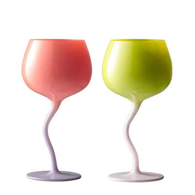 Factory Hot Sales Modern Design Colorful Wine Glass 220Mm Customize Wine Glass