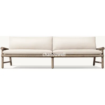 Modern Luxury High-End All Weather Rope Woven Aluminum 3-Seater Sofa for Villa Patio Terrace Pool Hotel Balcony
