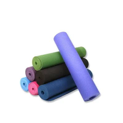 Eco Friendly Organic Pink TPE Suede Custom Logo OEM Yoga Mat 6mm Anti Slip Non-slip Double Layer Tpe Yoga Mat