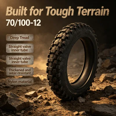 High Quality 70/100-12 12'' Off Road Tire Motorcycle Tyre for Electric Dirt Bike Off-road Motorcycle Tricycle Replacement
