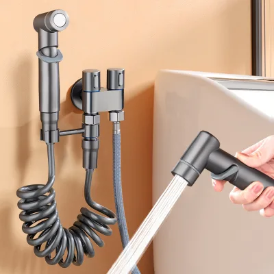 Factory Water Multi Function Toilet Brass Angle Valve With Bidet Hand Sprayer