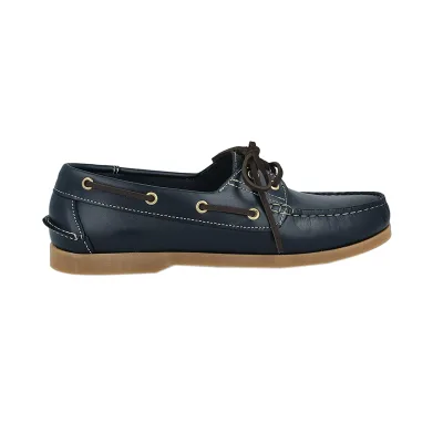 CHOOZII Wholesale Classic Style Big Boys Men Genuine Leather Lace up Boat Shoes