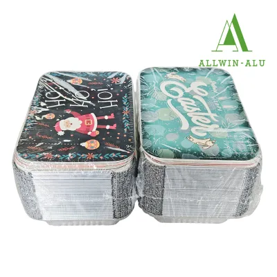 OEM Brand FBA Supply Disposable Rectangle 450ml Small Aluminum Foil Food Container Hot Sale Aluminum togo Container Food
