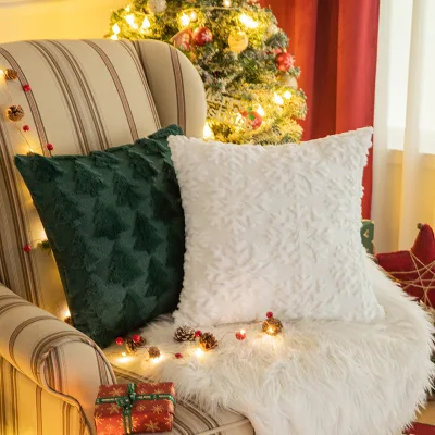 Christmas Snowflake Decorative Throw Pillow Soft Fluffy Pillowcases Home Decoration Pillow Covers for Couch Bedroom