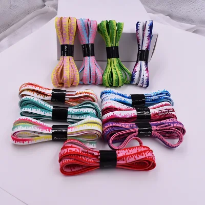 Flat Shoelaces for Sneakers Classic Print Gradient Shoelace Ice Cream Cake Shoe Laces Powder Green Shoestrings