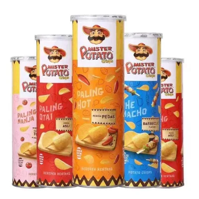 Hot Selling Malaysia Crispy Spicy/tomato/bbq Flavor Potato Chips 100g