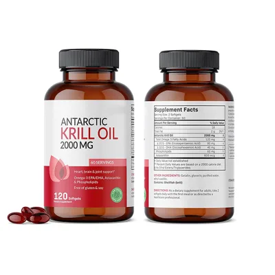 New Trending High Quality Foreign Trade Omega-3 EPA DHA 2000mg Antarctic Krill Oil Softgels 120Softgels Per Bottle