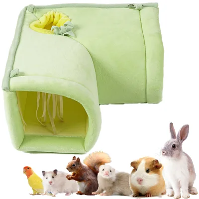 Cozy Removable Tunnel Toy for Small Animals Warm Guinea Pig Hideout House Rabbit Tube Hammock Small Animals Cage Accessories