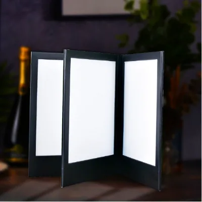 Rechargeable LED Menu Leather Luminous Menu Boardwith Customizable Logo/Text for Restaurant Wedding Party Decoration