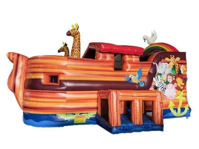 Wholesale Commercial Inflatable Kids Party Rentals Pirate Ship Slide Playground Combo with Slide and Obstacle Course for Sale
