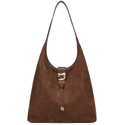 Factory Custom Wholesale Retro Women Pu Hand Bag Luxury Shoulder Bag for Women Ladies Faux Suede Handbags Casual Totes