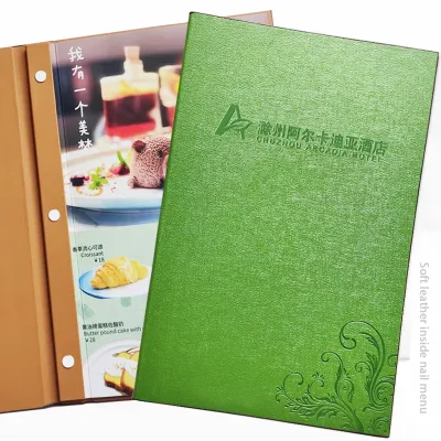 Soft Leather Restaurants Menu Book Cover Bill Holder List Check Holder Check Presenter Menu Folders for Cafe Restaurant Bar