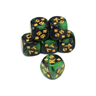 16mm 6 Sided Color Printed Made Logo Engrave Carved Gaming Acrylic Customized Dice for Board Game