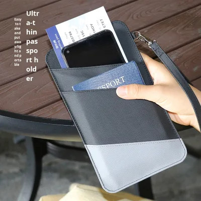Portable Light Thin PU Multifunctional Passport Bag for Overseas Travel for Boarding Documents Ticket Card Changes