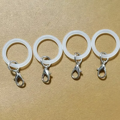 O-Shaped Silicone Ring Keychain Lobster Clasp Screw Eye Pin DIY Accessories For Cartoon Figure Pendant Key Ring