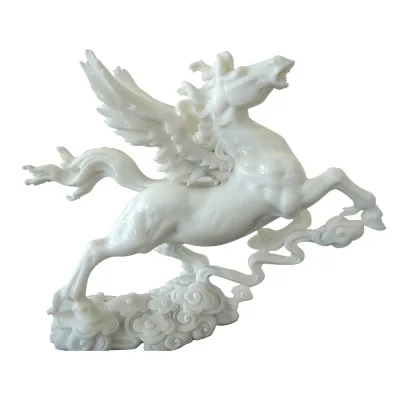 OEM Natural Stone Carving Animal Horse Wings Statue Marble Large Size Pegasus Sculpture