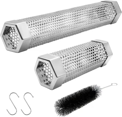 Stainless Steel 304 Smoke Tube for Pellet Smoker 12'' Smoker Tube 5 Hours of Billowing Smoke Hot and Cold Smoking