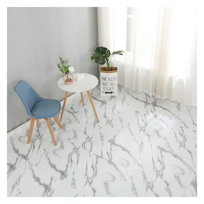Durable Self-Adhesive PVC Floor Marble Tile Sticker Peel and Stick Installation Vinyl Flooring for Kitchen Room Coverage
