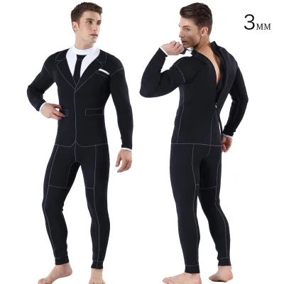 Customized Logo Printed Private Label Men 3mm Neoprene Rubber Warm Cold Water Unisex Necktie Suits Tuxedo Wetsuits