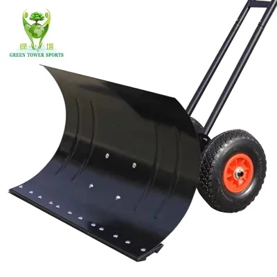 Wholesale Adjustable Wheeled Heavy Duty Rolling Hand Snow Shovels With Wheel Plow Removal Pusher