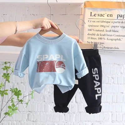 Casual Children Clothes Two Piece Set 2025 Wholesale Fall Boutique Boy Clothing Suit