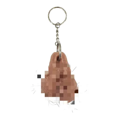Wowei New Arrival Unique Christmas Resin Funny Hairy Saggy Balls Keychain Keyring Gift for Hanging Ornaments
