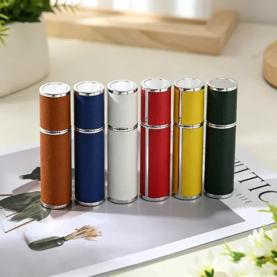 Wholesale 5ml 10ml Travel Perfume Refill Bottle Multicolor Leather Cover Mini Empty Perfume Atomizer Custom Packaging