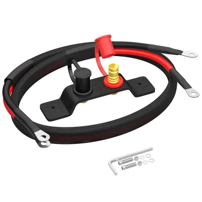 Car Remote Battery Terminals Automotive Battery Jumper Post Adapter Connector 3/8" Studs with Metal Bracket and Wire Leads