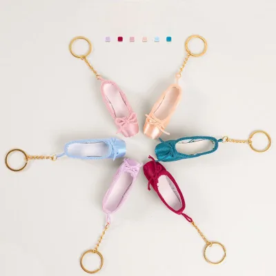 Handmade Ballet Pointe Shoes Trinkets Mini Shoe Satin Key Chain Keychain