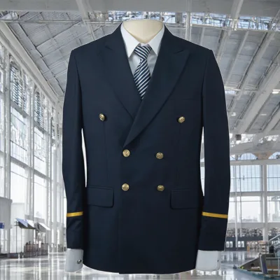 Male Airline Employee Uniforms OEM Engineered Color Stability Non-Ironing Comfort Flight Training Gear