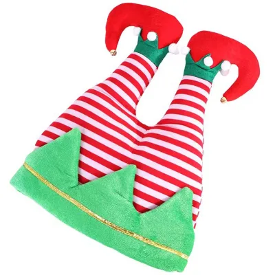 Custom Christmas Elf Hat with Bells Leg Santa Hat Sale Fabric Velvet Hat for Holiday Party Supplies Ugly Christmas Decoration