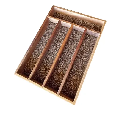 New Design Walnut Wood Expandable Cutlery Tray Kitchen Silverware Drawer Organizer