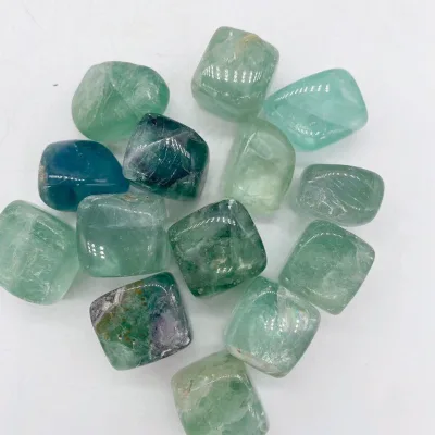 Natural Fluorite Crystal Cube Green Clean Tumble Stone Fluorite Quartz Square Shape Gravel Stone