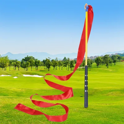 Portable Golf Trainer Aid Practitioner Ribbon Swing Stick Sound Practice for Swing Tempo Training Warm-up with Stripe