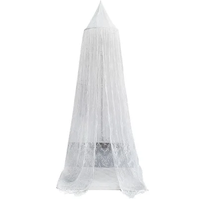 Baby Mosquito Hanging Net Kids White Bed Canopy with Exquisite Lace Design